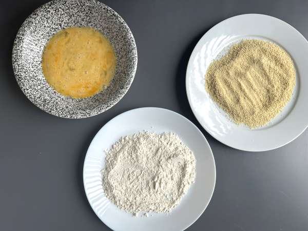 Panierte Götterspeise mit Airfryer-Granulatkartoffeln - Zubereitung Schritt 3