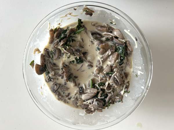 Kleine Flans mit Spinat und Pilzen - Zubereitung Schritt 9