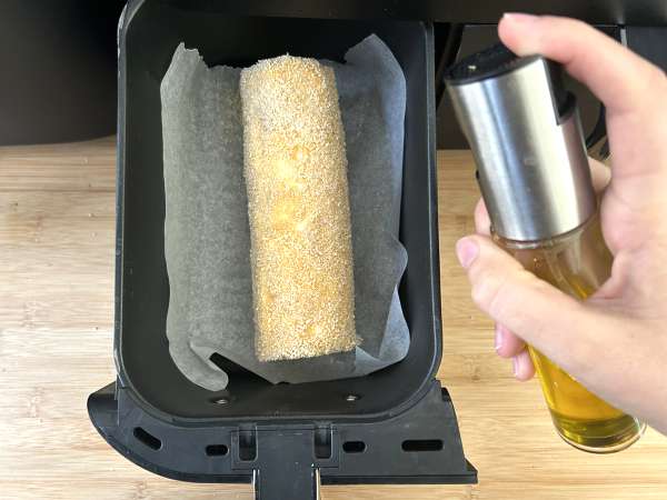 Ziegenkäserolle mit Air-Fryer-Panade, knusprig und zartschmelzend: ein absoluter Trost! - Zubereitung Schritt 6