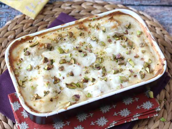 Lachslasagne mit Burrata und cremigen, knusprigen Pistazien - Zubereitung Schritt 9