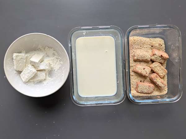 Knusprige Tofu-Nuggets und grüne Bohnen nach thailändischer Art aus der Heißluftfritteuse - Zubereitung Schritt 4