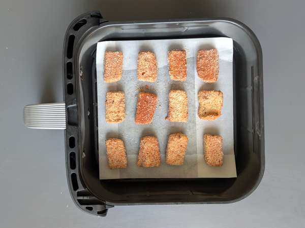 Knusprige Tofu-Nuggets und grüne Bohnen nach thailändischer Art aus der Heißluftfritteuse - Zubereitung Schritt 5