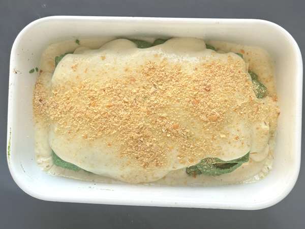 Vegetarische Lasagne mit Spinat und Tofu aus dem Airfryer - Zubereitung Schritt 8