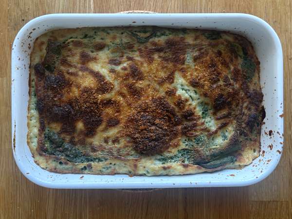 Vegetarische Lasagne mit Spinat und Tofu aus dem Airfryer - Zubereitung Schritt 10
