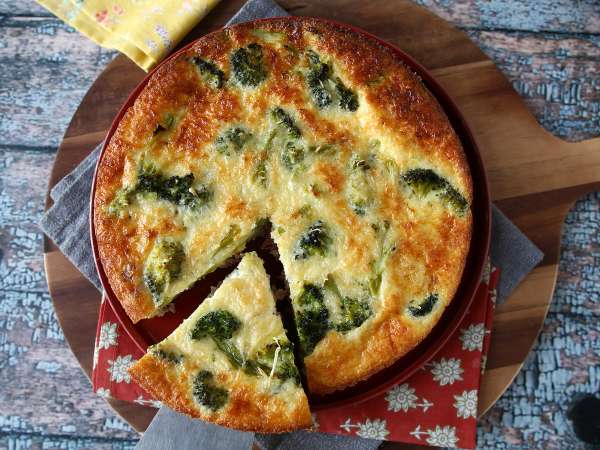 Quiche ohne Boden mit Brokkoli, Pancetta und Hüttenkäse - Zubereitung Schritt 7
