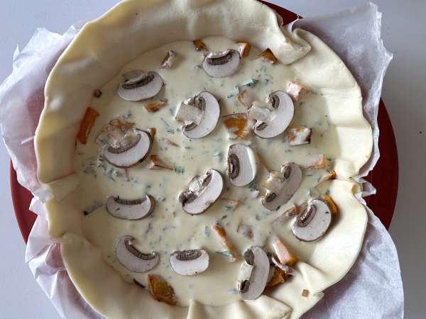 Quiche mit Champignons und Hokkaido-Kürbis - Zubereitung Schritt 8