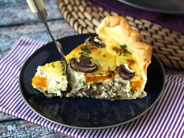 Quiche mit Champignons und Hokkaido-Kürbis - Zubereitung Schritt 10