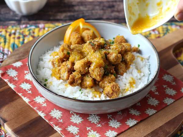 Knuspriger Tofu mit Orangensauce : einfaches Rezept - Zubereitung Schritt 6