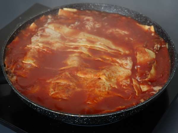 Pfannenlasagne mit Hackfleisch : schnelle Lasagne ohne Backofen - Zubereitung Schritt 7