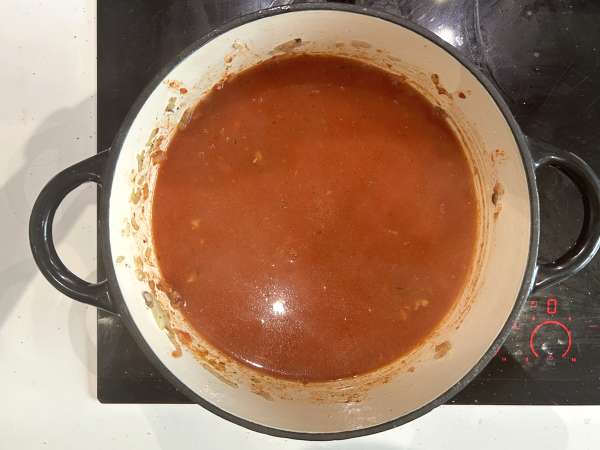 Lasagne-Suppe mit Hackfleisch : einfaches One-Pot-Rezept - Zubereitung Schritt 4