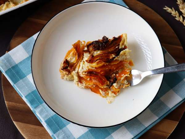 Butternut-Gratin aus dem Airfryer : cremig und einfach - Zubereitung Schritt 8
