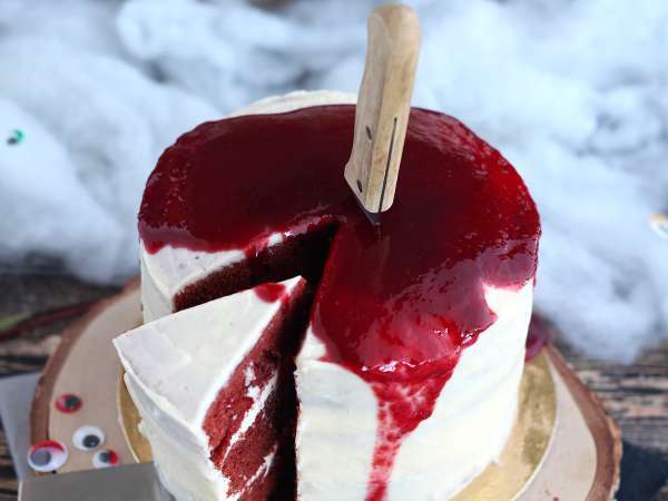 Halloween-Red-Velvet-Torte : gruselig und spektakulär - Zubereitung Schritt 14