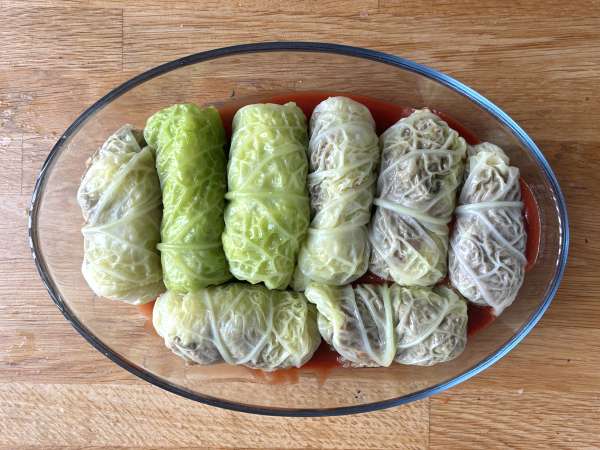 Vegetarische Kohlrouladen mit Pilzen, Reis und Miso - Zubereitung Schritt 7