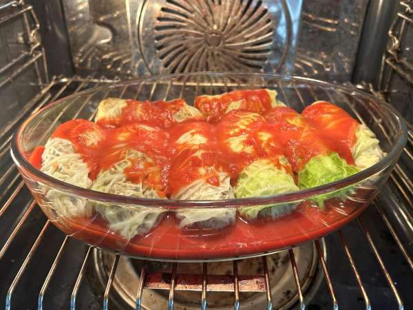 Vegetarische Kohlrouladen mit Pilzen, Reis und Miso - Zubereitung Schritt 10