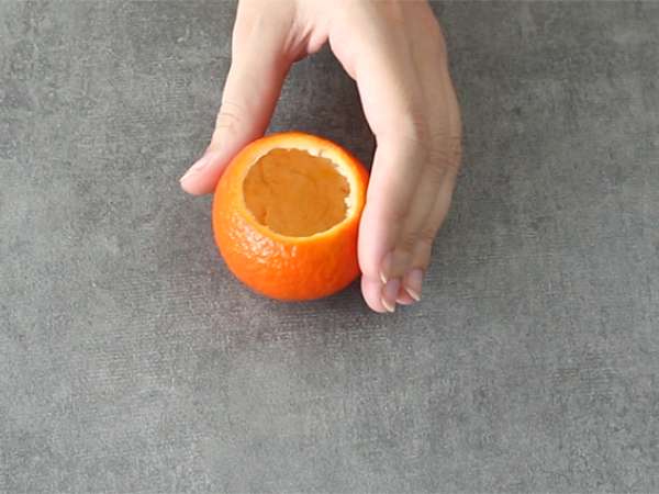 Halloween-Clementinen mit Schokomousse : einfaches Dessert - Zubereitung Schritt 1
