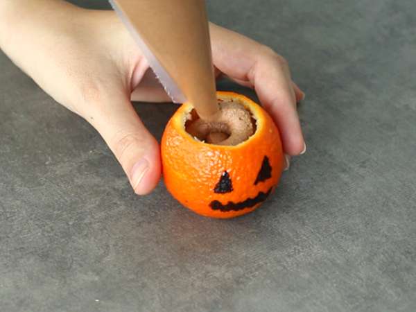 Halloween-Clementinen mit Schokomousse : einfaches Dessert - Zubereitung Schritt 5