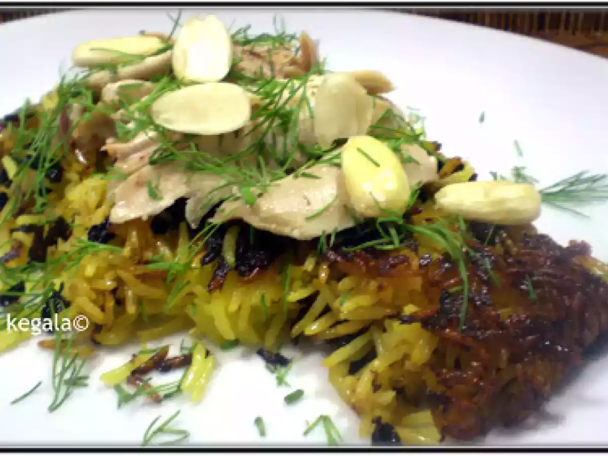 Abgekuckt: Tahdig mit Hühnchen und Dill