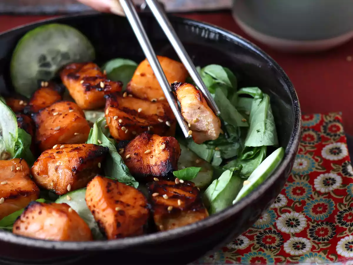 Air fryer Lachshäppchen mit asiatischer Marinade - foto 2