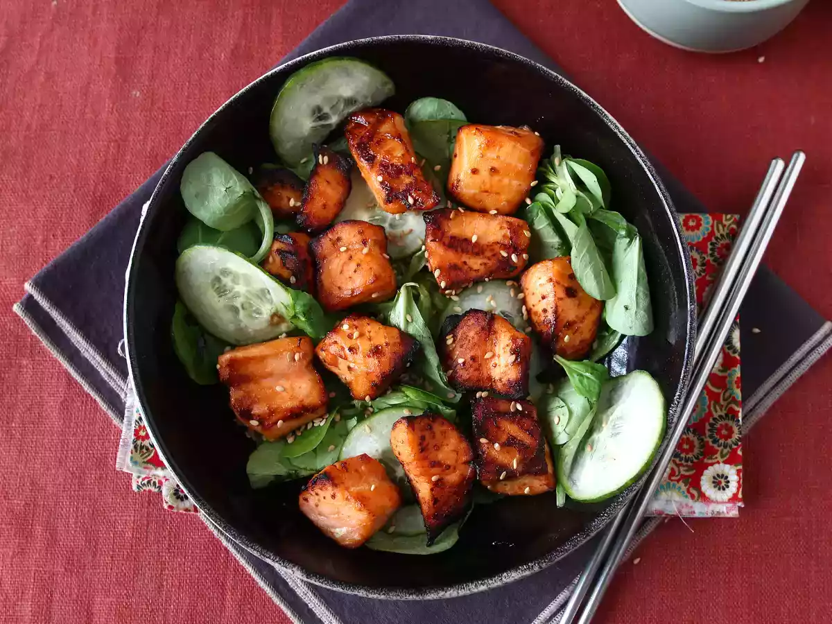 Air fryer Lachshäppchen mit asiatischer Marinade - foto 3