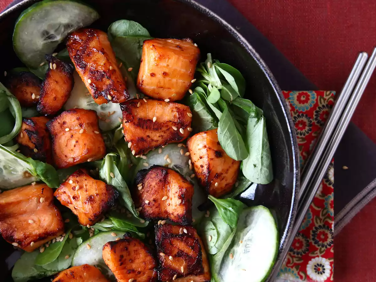 Air fryer Lachshäppchen mit asiatischer Marinade - foto 4