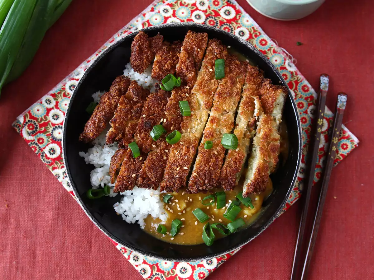 Aubergine in Panko paniert – vegetarisches japanisches Katsu-Curry - foto 5