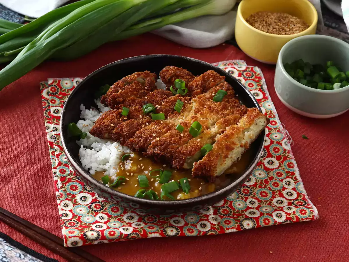 Aubergine in Panko paniert – vegetarisches japanisches Katsu-Curry - foto 6
