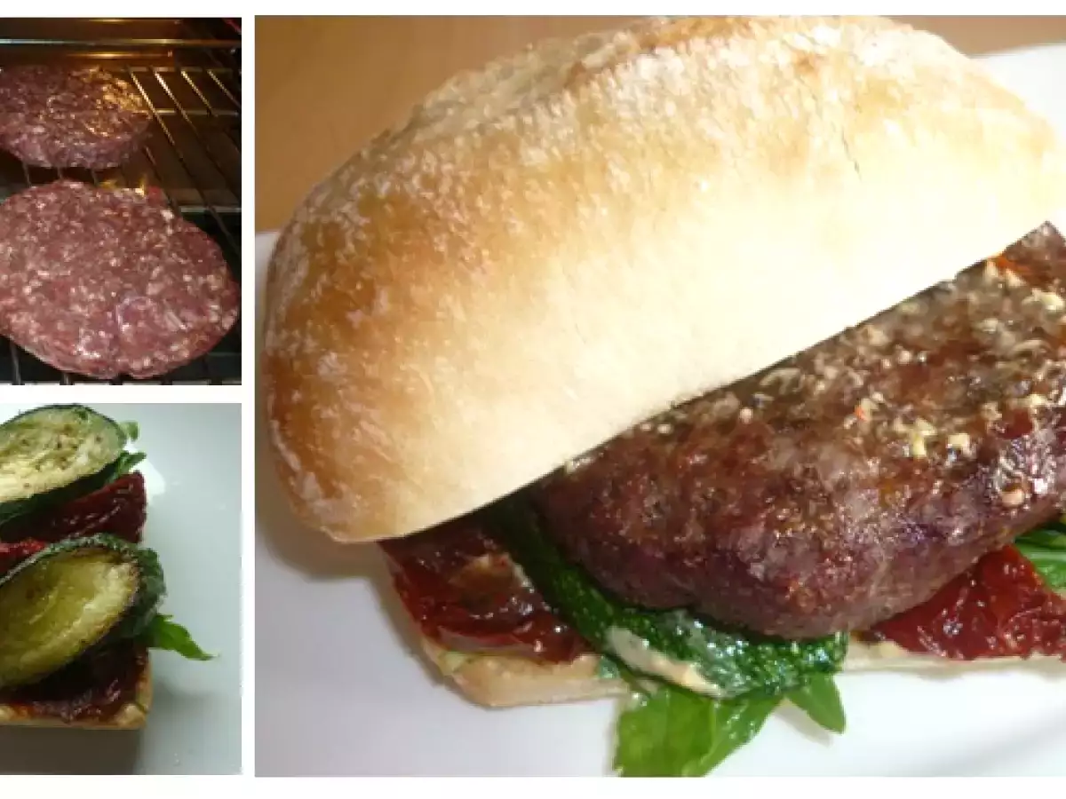 Beef-Burger auf Italienisch: Antipasti-Burger