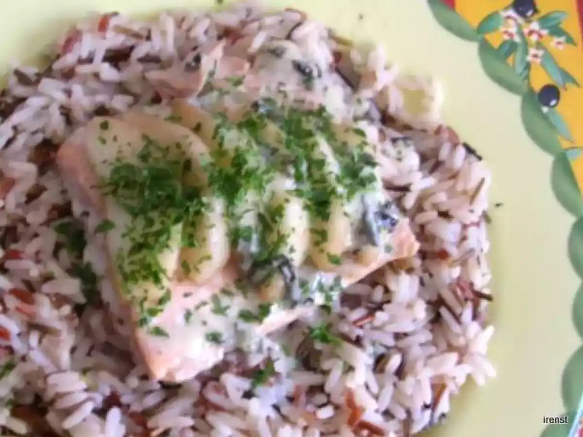 Birne-Gorgonzola auf Lachsbett