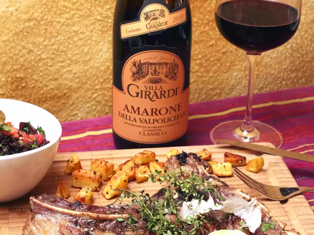 Bistecca mit Linsen-Balsamico