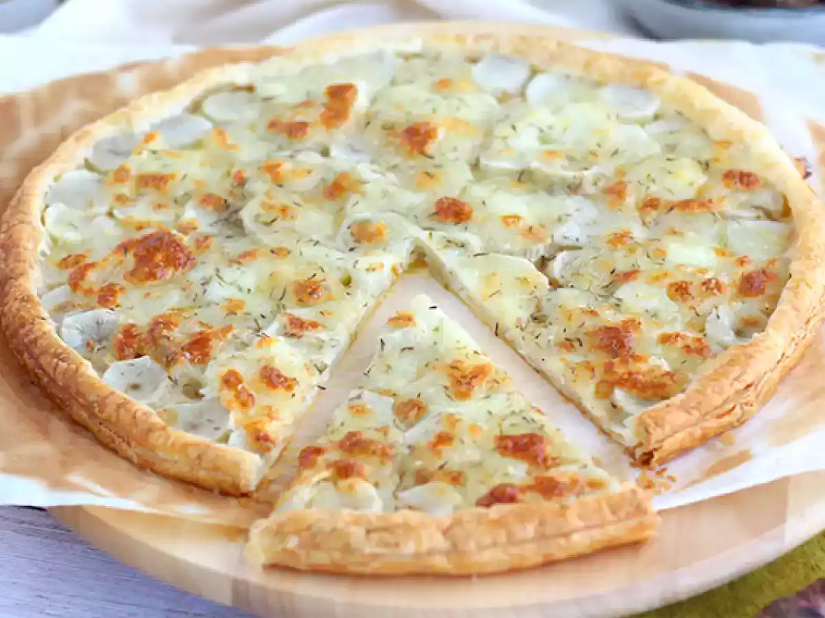 Blätterteig-Tarte mit Topinambur