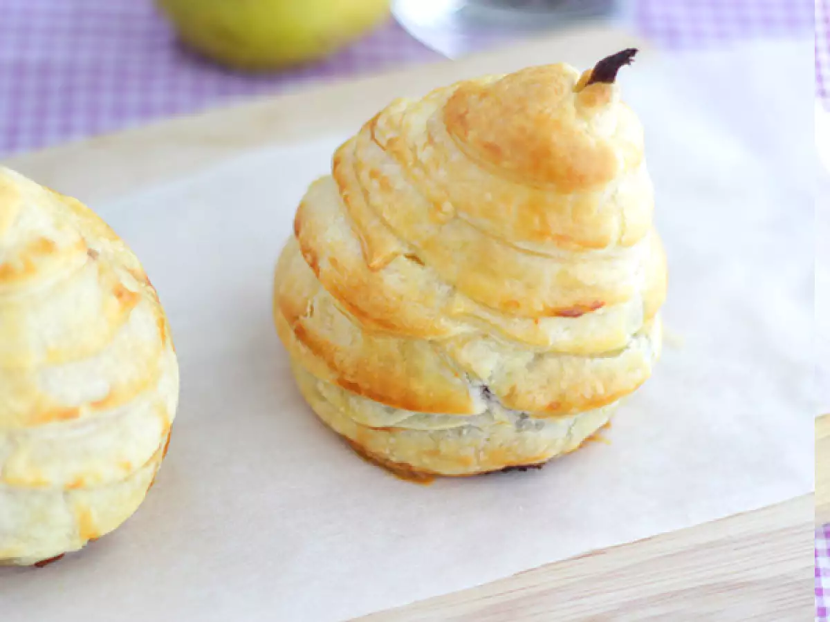 Blätterteigbirnen mit Schokoladenkern