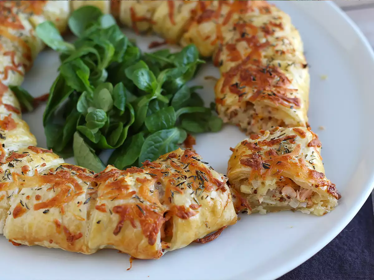 Blätterteigkranz mit Lachs und körnigem Senf - foto 4