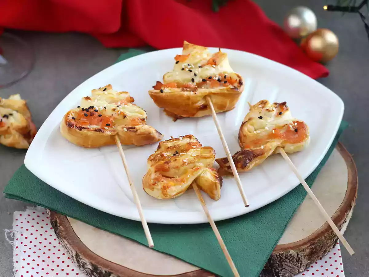 Blätterteigtannen mit zwei Lachsen - foto 5