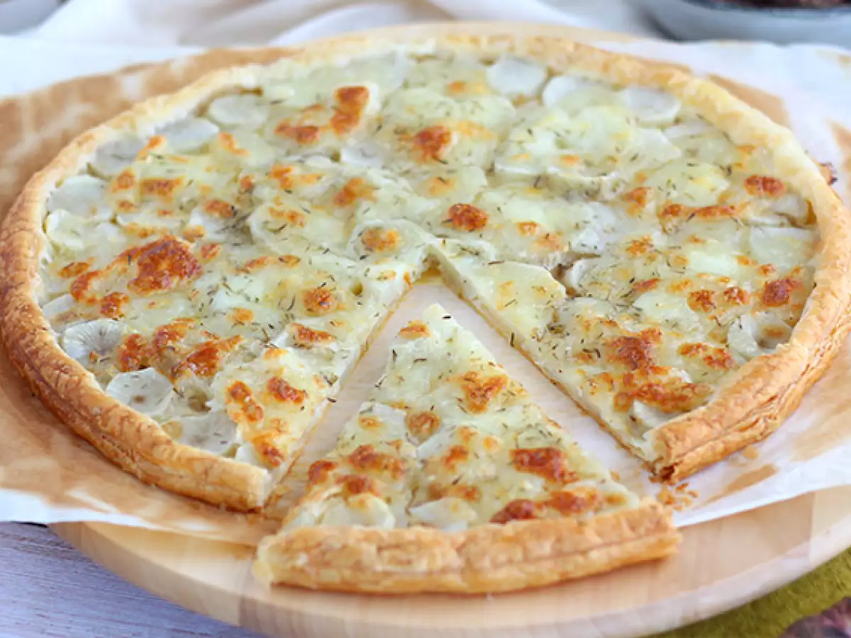 Blätterteigtarte mit Topinambur