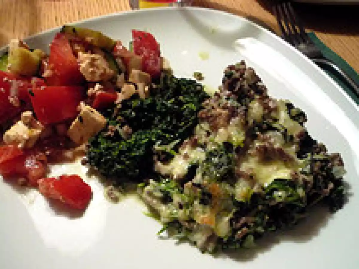 Blattspinat-hackfleisch-gratin