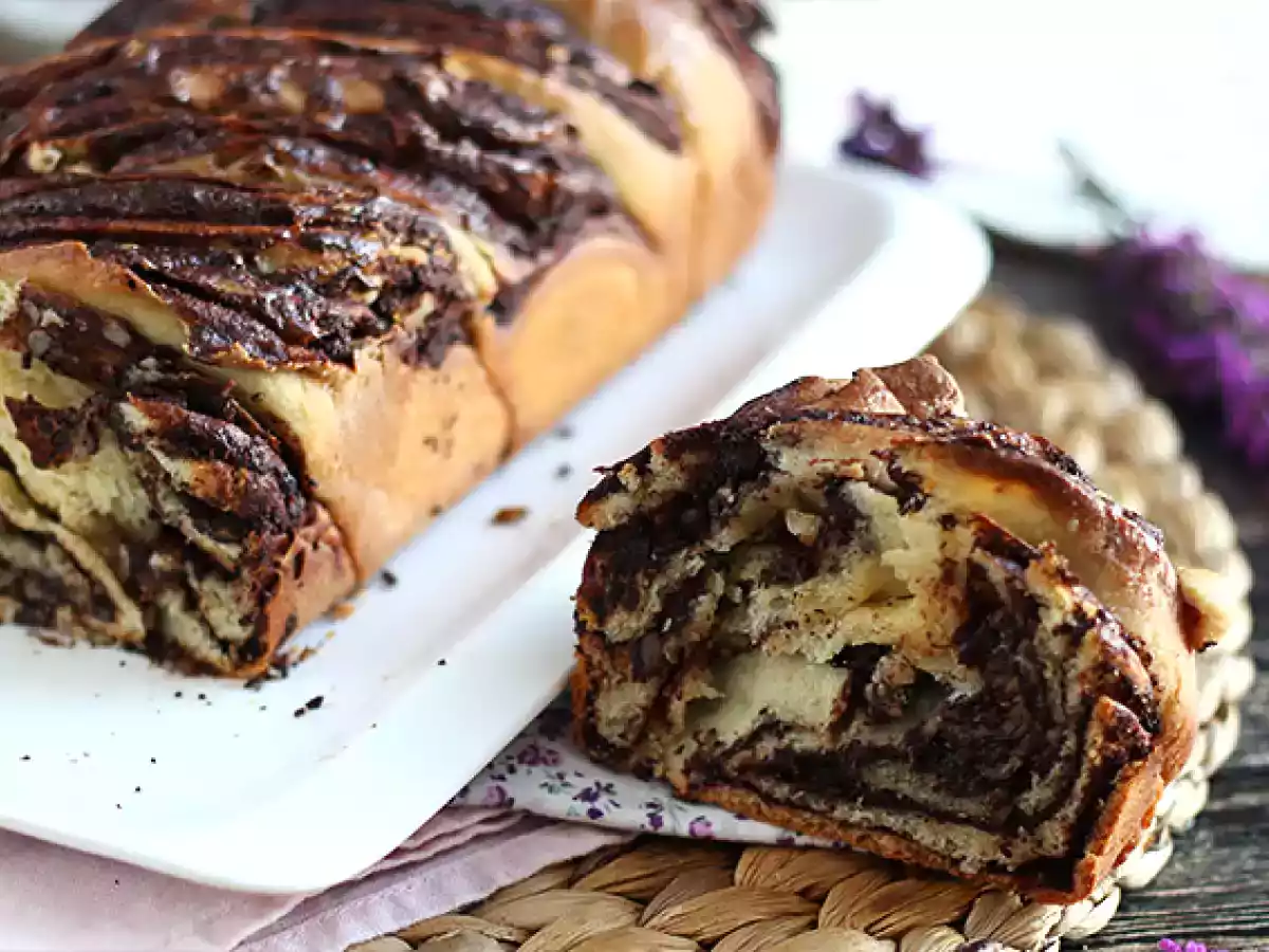 Brioche Babka mit Schokolade und Haselnüssen - foto 2