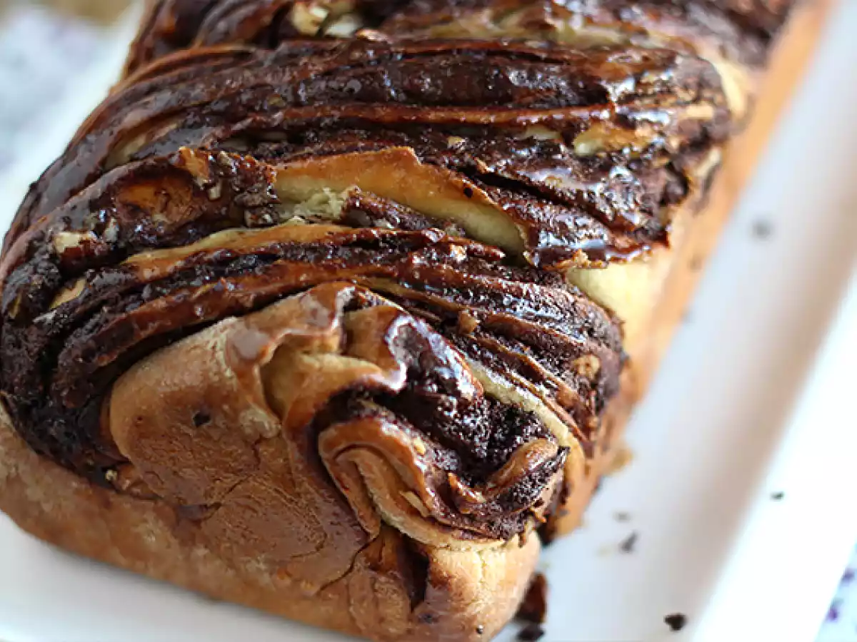 Brioche Babka mit Schokolade und Haselnüssen - foto 5