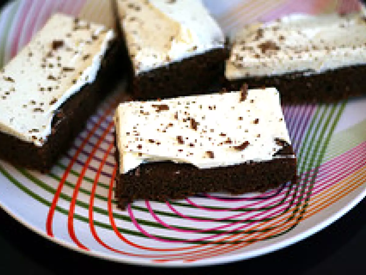 Brownies mit vanille-mascarpone-creme