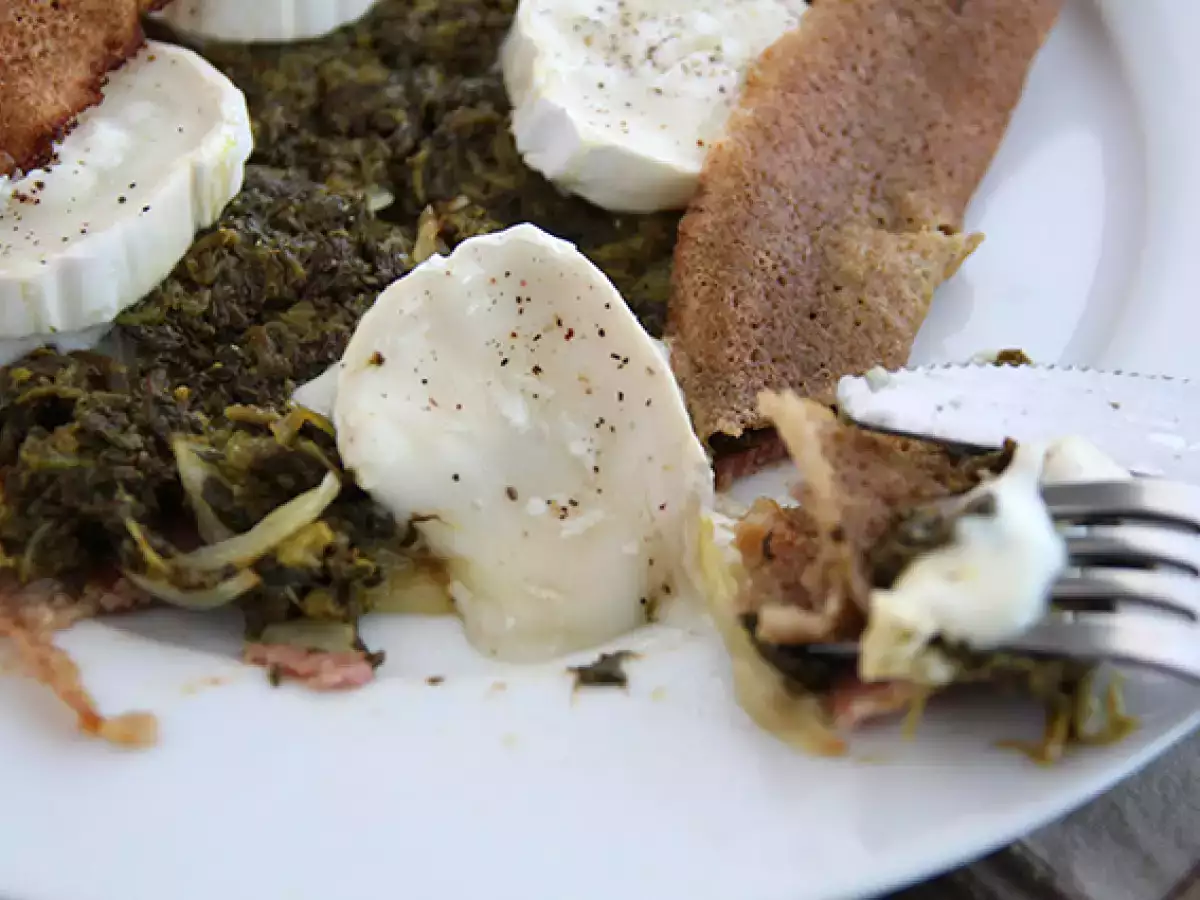 Buchweizengalette mit Spinat, Schinken und Ziegenkäse - foto 2