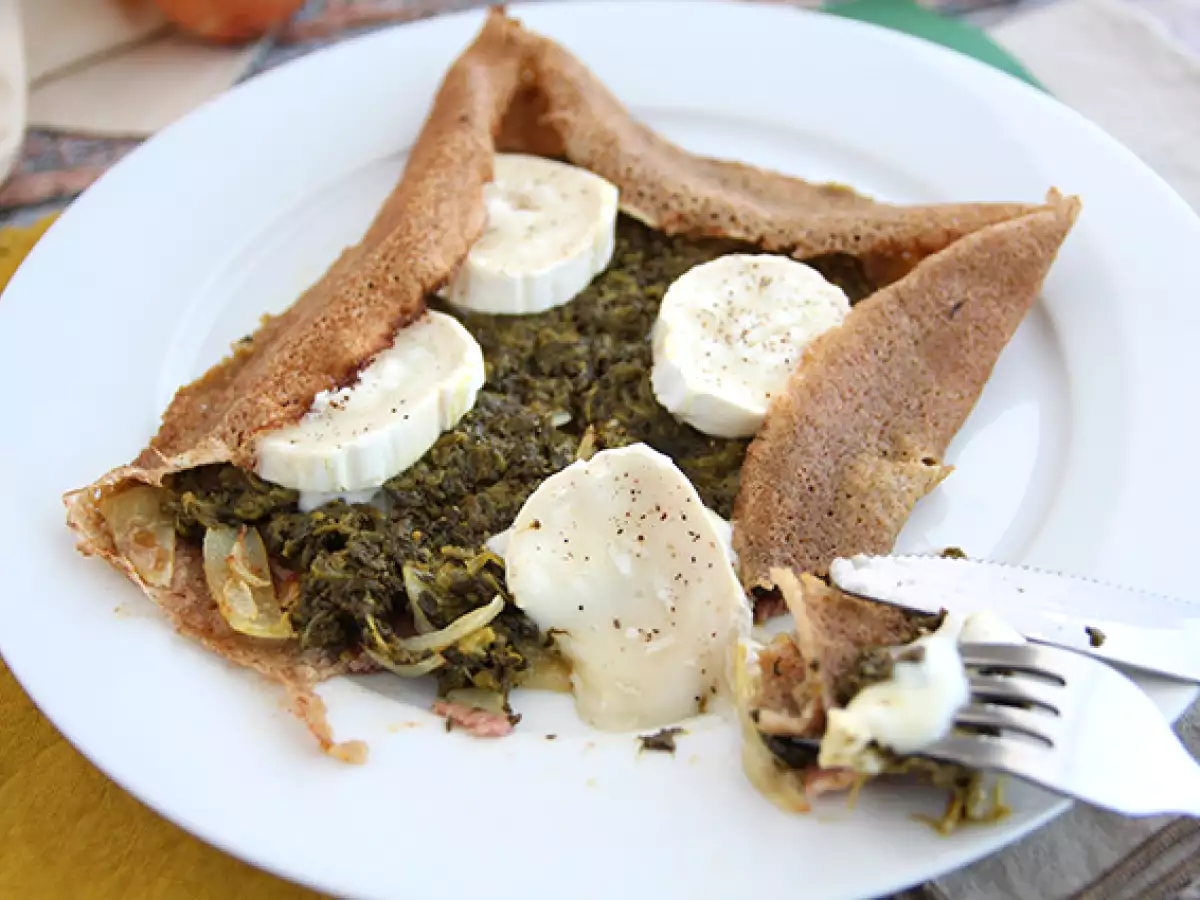 Buchweizengalette mit Spinat, Schinken und Ziegenkäse - foto 4