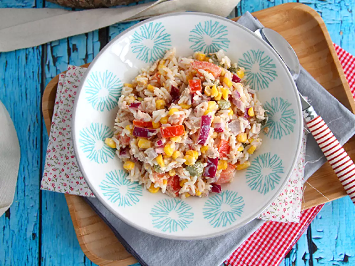 Bunter Reissalat (einfach und schnell) - foto 3