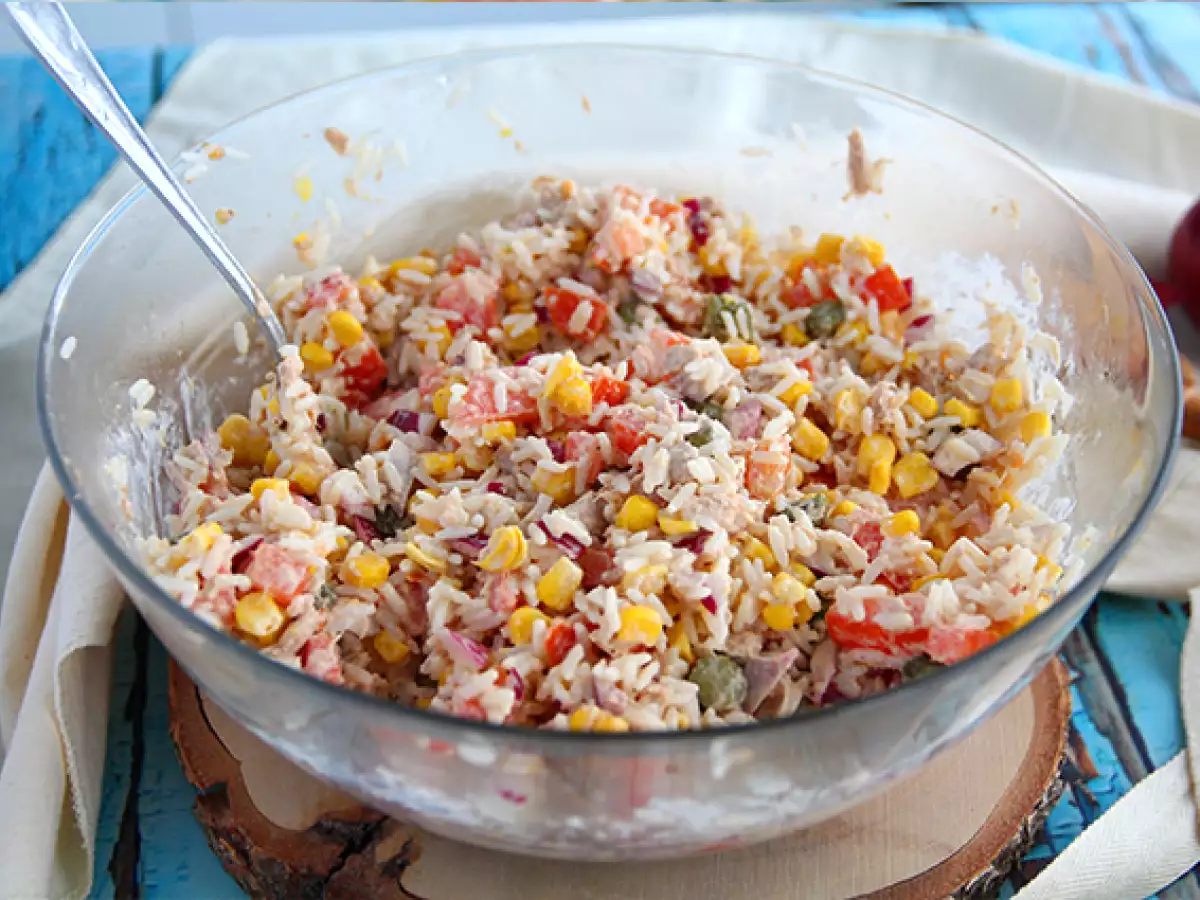 Bunter Reissalat (einfach und schnell) - foto 4