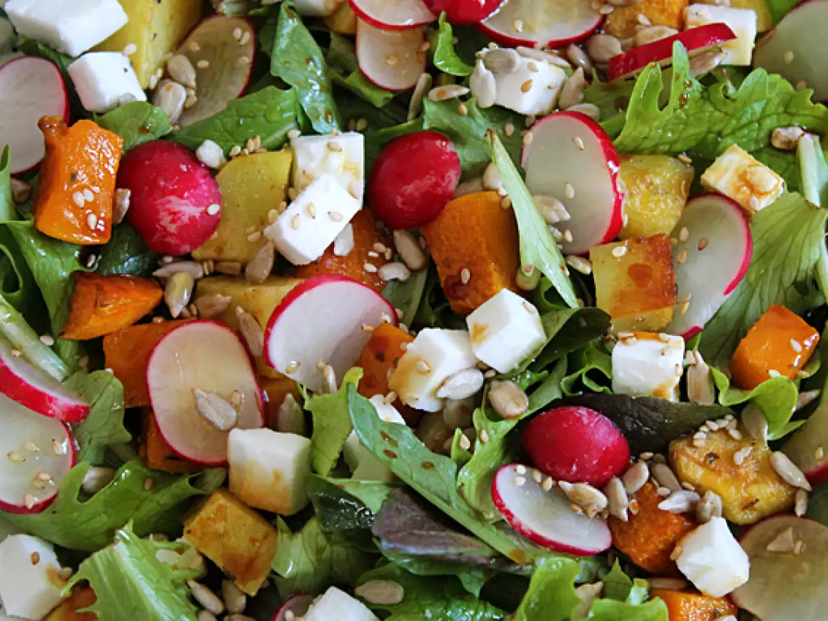 Butternut-Kartoffel-Salat mit Radieschen und Feta - foto 4
