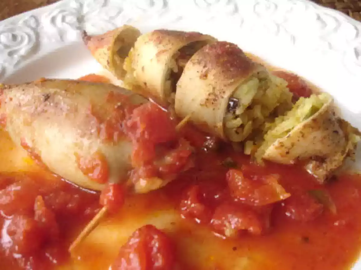 Calamaretti gefüllt mit Gemüsereis