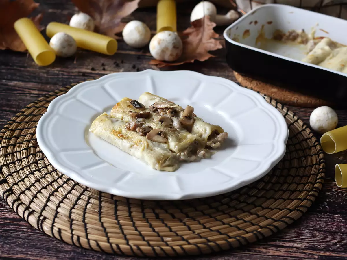 Cannelloni mit Champignons und Salsiccia: ein herzhaftes, köstliches Hauptgericht - foto 3