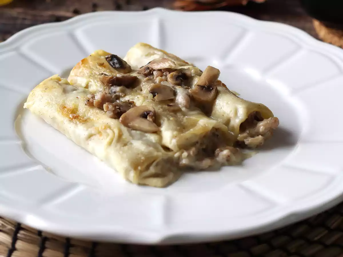 Cannelloni mit Champignons und Wurst - foto 2