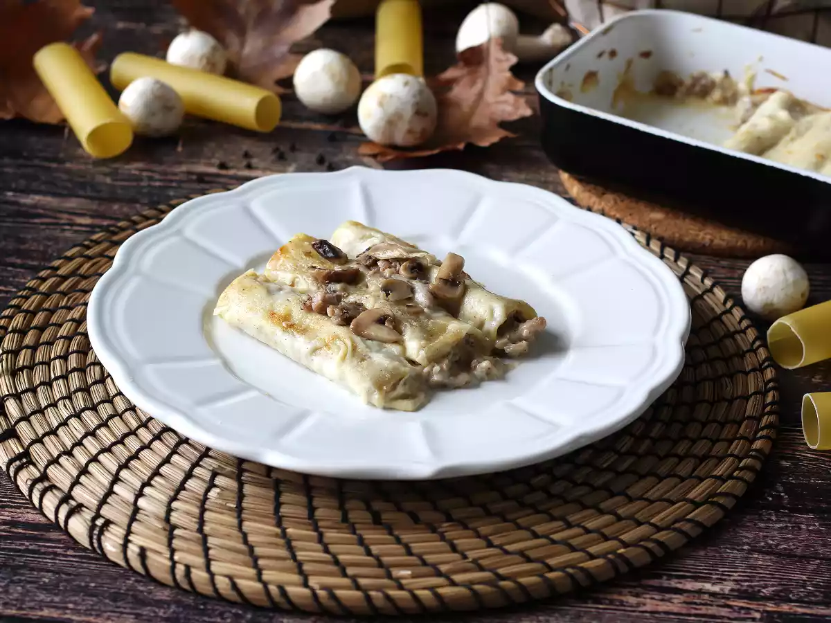 Cannelloni mit Champignons und Wurst - foto 3