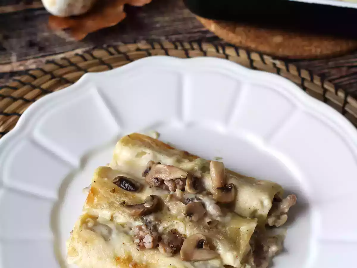 Cannelloni mit Champignons und Wurst - foto 4