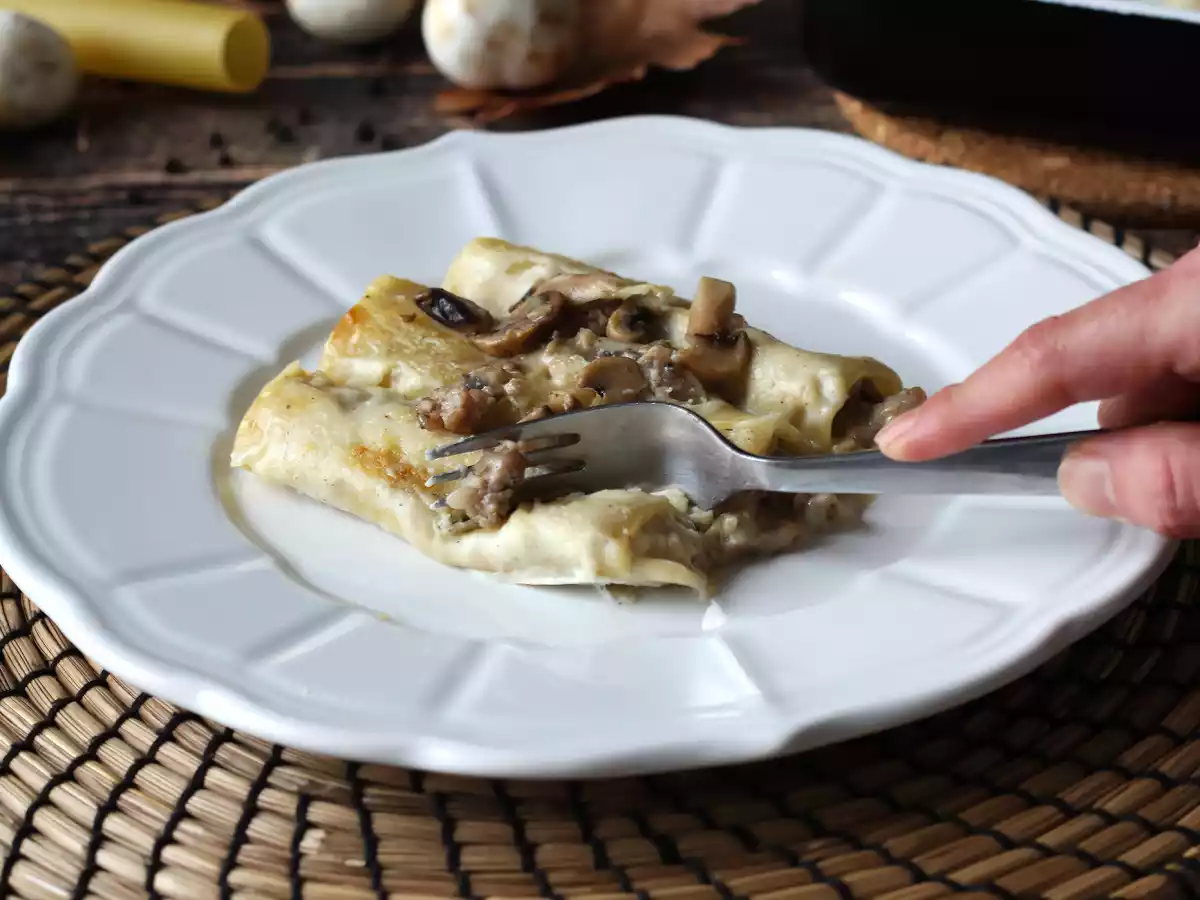 Cannelloni mit Champignons und Wurst - foto 6