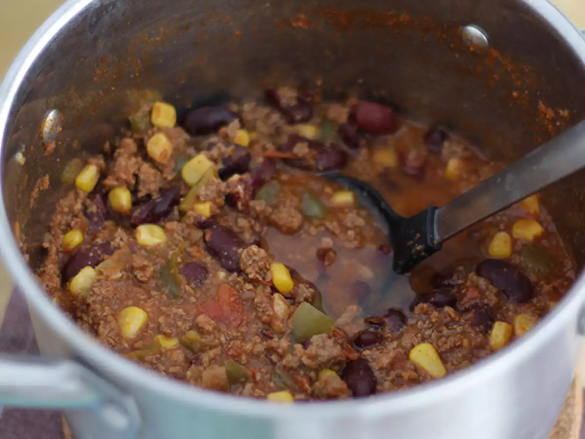 Chili con Carne mit Hackfleisch und Kidneybohnen : einfaches Rezept - foto 2
